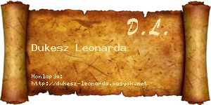 Dukesz Leonarda névjegykártya